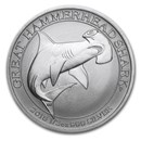 2015 Australia 1/2 oz Silver Great Hammerhead Shark BU