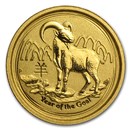 2015 Australia 1/20 oz Gold Lunar Goat BU