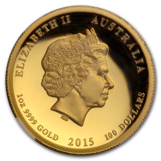 Buy 2015 Australia 1 oz Gold Great White Shark PF-70 NGC | APMEX