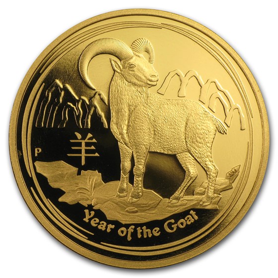 2015 Australia 1 oz Gold Lunar Goat Proof (w/box and COA)