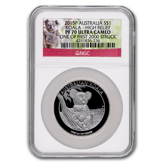 2015 Australia 1 oz Silver Koala High Relief PF-70 UCAM NGC