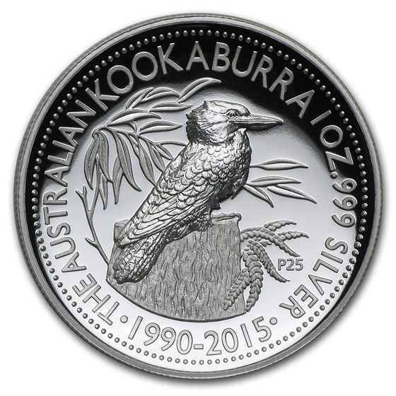 2015 Australia 1 oz Silver Kookaburra 25th Anniv Proof