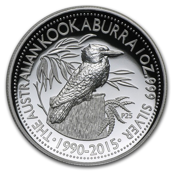 2015 Australia 1 oz Silver Kookaburra 25th Anniv Proof 2015 Australia 1 oz Silver Kookaburra 25th Anniv Proof
