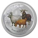 2015 Australia 1 oz Silver Lunar Goat BU (Colorized)