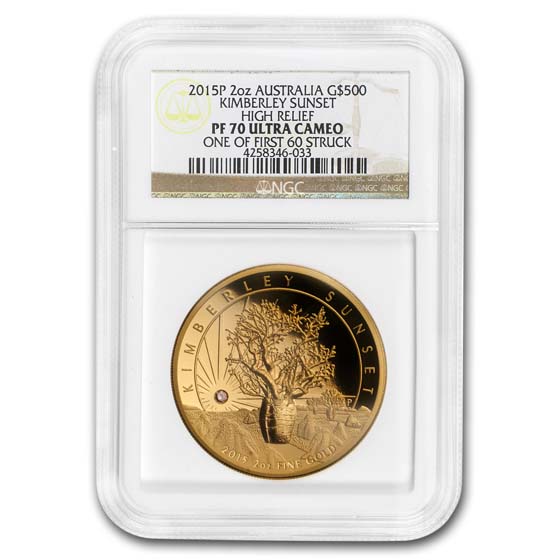 Buy 2015 Australia 2 oz Gold Kimberley Sunset PF-70 | APMEX