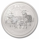 2015 Australia 2 oz Silver Lunar Goat BU (Coin Only)