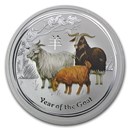 2015 Australia 2 oz Silver Lunar Goat BU (Colorized)