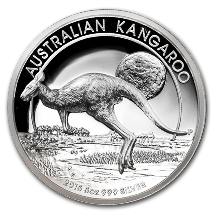 2015 Australia 5 oz Silver High Relief Kangaroo Proof