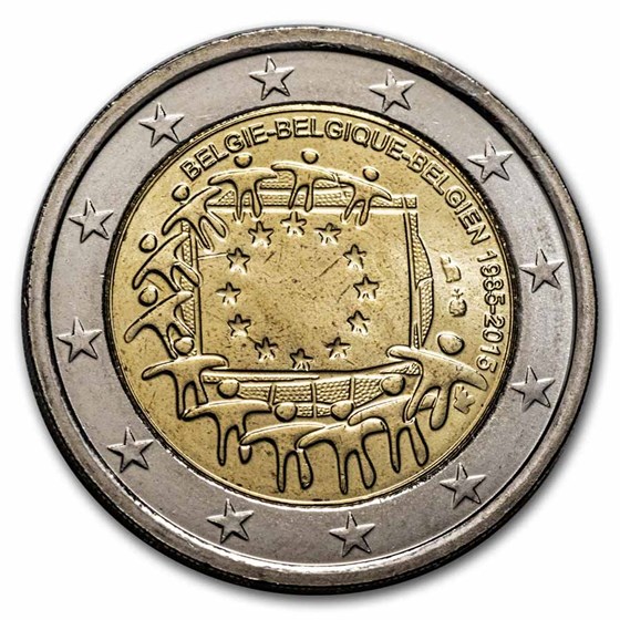 2015 Belgium 2 Euro EU Flag BU 2015 Belgium 2 Euro EU Flag BU