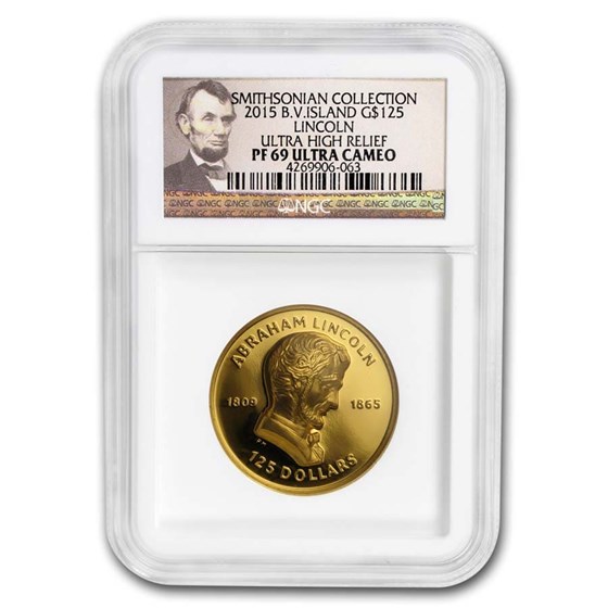 2015 BVI $125 Gold Smithsonian Collection: Lincoln PF-69 NGC 2015 BVI $125 Gold Smithsonian Collection: Lincoln PF-69 NGC