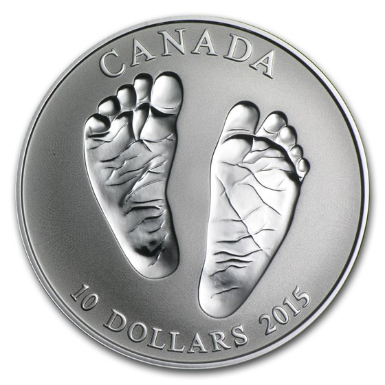 2015 Canada 1/2 oz Silver $10 Welcome Baby Rev Prf (w/Box & COA)