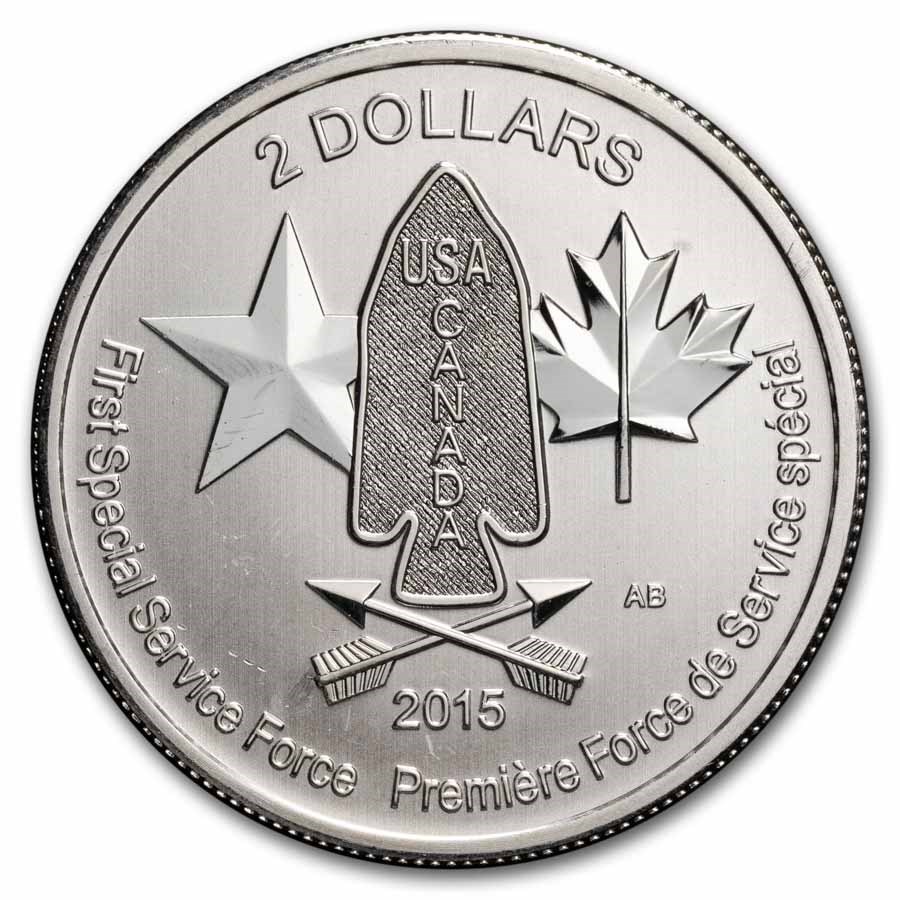2015 Canada 1/2 oz Silver $2 Devil's Brigade BU (Spotted)