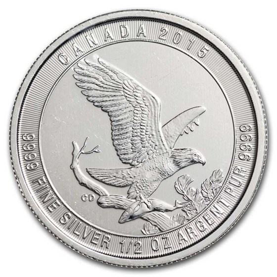2015 Canada 1/2 oz Silver Bald Eagle BU (Abrasions/Spots) 2015 Canada 1/2 oz Silver Bald Eagle BU (Abrasions/Spots)