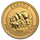 2015 Canada 1/4 oz BU Gold $10 Polar Bear and Cub