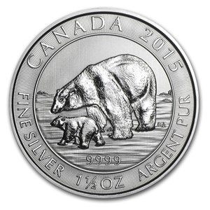 2015 Canada 1 5 Oz Silver 8 Polar Bear Cub Bu Silver Coin Apmex