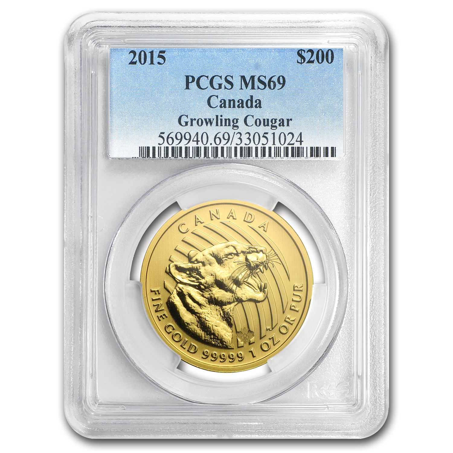 Buy 2015 Canada 1 oz Gold Cougar .99999 MS-69 PCGS | APMEX
