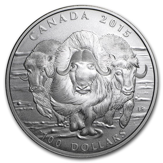 2015 Canada 1 oz Silver $100 for $100 Musk Ox 2015 Canada 1 oz Silver $100 for $100 Musk Ox