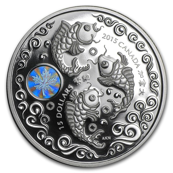 2015 Canada 1 oz Silver $15 Maple of Prosperity (Hologram) 2015 Canada 1 oz Silver $15 Maple of Prosperity (Hologram)