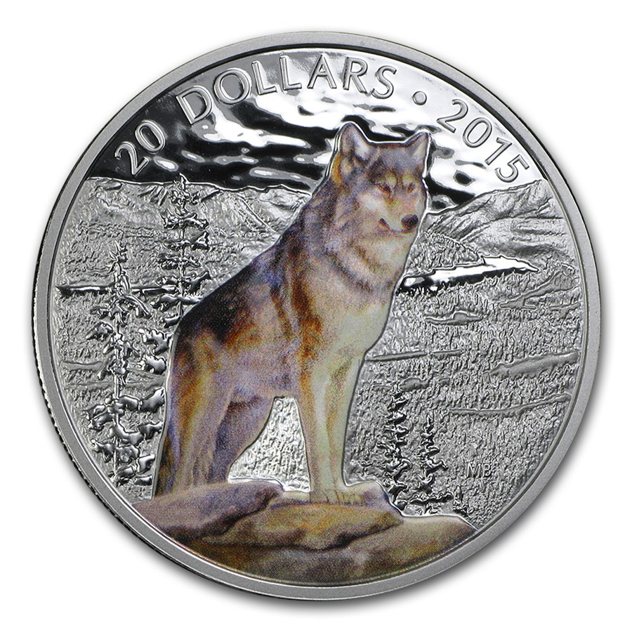 2015 Canada 1 oz Silver $20 Alpha Wolf
