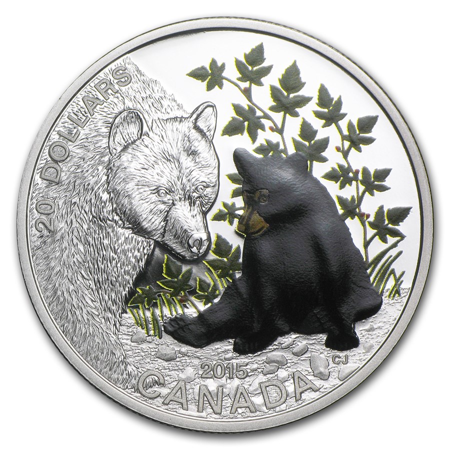 2015 Canada 1 oz Silver $20 Baby Animals (Black Bear)