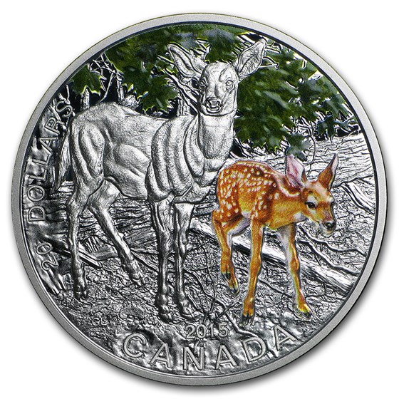 2015 Canada 1 oz Silver $20 Baby Animals (White-Tailed Deer) 2015 Canada 1 oz Silver $20 Baby Animals (White-Tailed Deer)