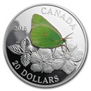 2015 Canada 1 oz Silver $20 Butterfly Giant Sulphur