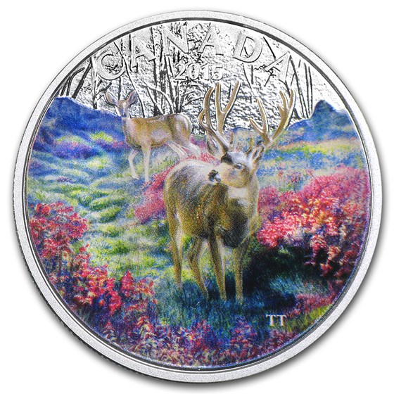 2015 Canada 1 oz Silver $20 Misty Morning Mule Deer 2015 Canada 1 oz Silver $20 Misty Morning Mule Deer