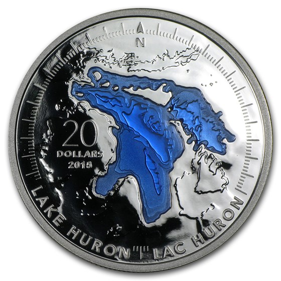 2015 Canada 1 oz Silver $20 The Great Lakes (Lake Huron) 2015 Canada 1 oz Silver $20 The Great Lakes (Lake Huron)