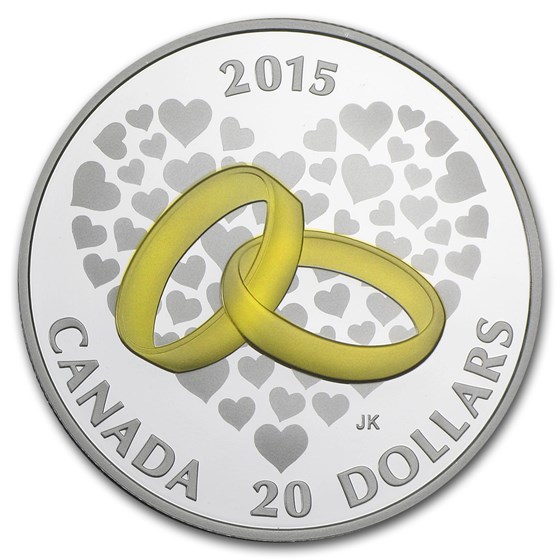 2015 Canada 1 oz Silver $20 Wedding Proof 2015 Canada 1 oz Silver $20 Wedding Proof
