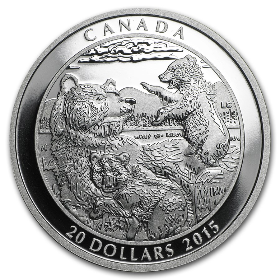 2015 Canada 1 oz Silver Grizzly Bear Clan