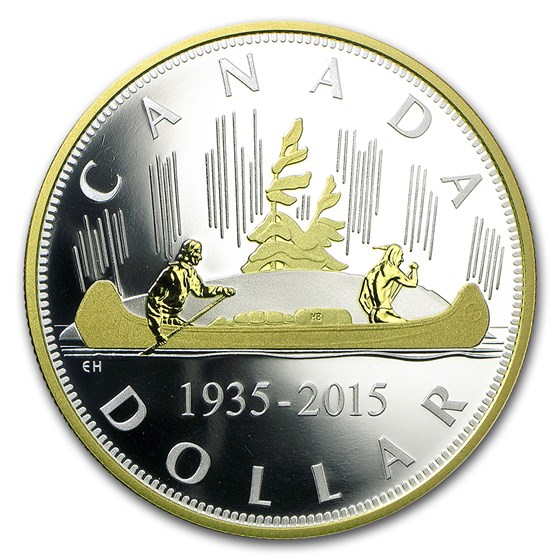 2015 Canada 2 oz Silver $1 Renewed Silver Dollar: Voyageur 2015 Canada 2 oz Silver $1 Renewed Silver Dollar: Voyageur