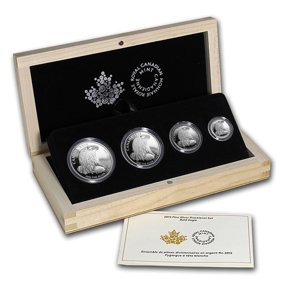 2015 Canada 4-Coin Proof Silver Bald Eagle Fractional Set 2015 Canada 4-Coin Proof Silver Bald Eagle Fractional Set