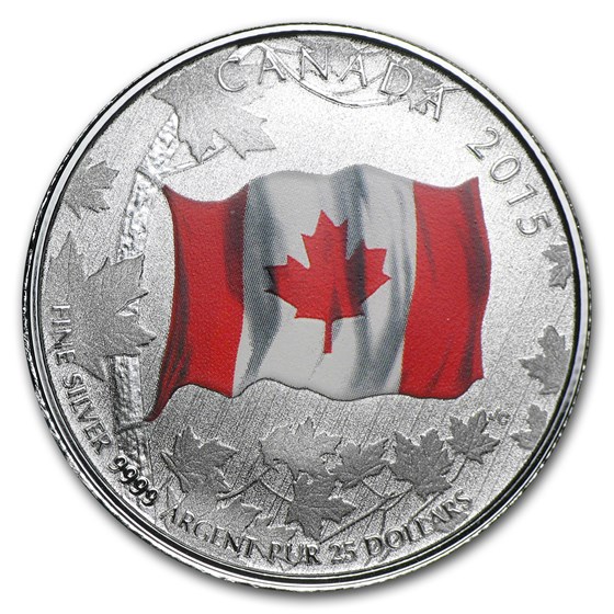 2015 Canada Silver $25 Canadian Flag 2015 Canada Silver $25 Canadian Flag