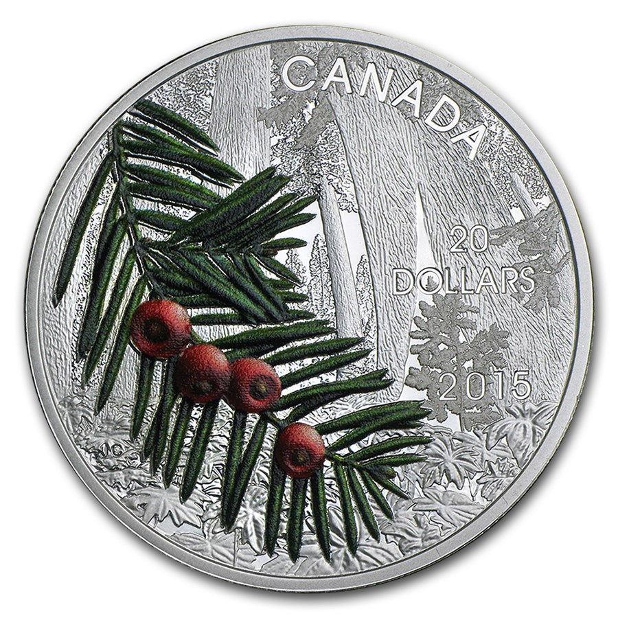 2015 Canada Silver Forests of Canada Columbian Yew Tree