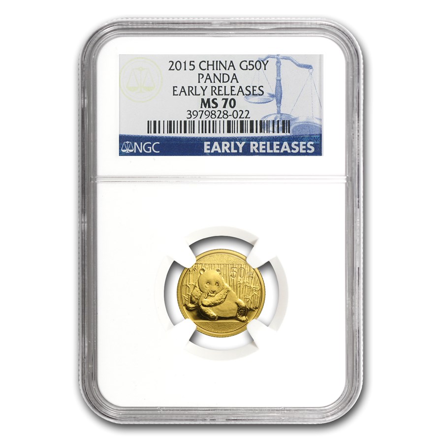 2015 China 1/10 oz Gold Panda MS-70 NGC (ER/FR)