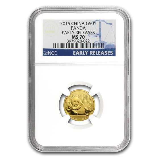 2015 China 1/10 oz Gold Panda MS-70 NGC (ER/FR) 2015 China 1/10 oz Gold Panda MS-70 NGC (ER/FR)