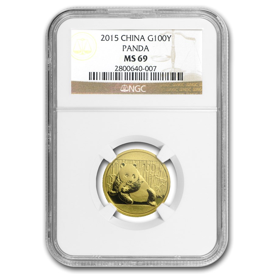 2015 China 1/4 oz Gold Panda MS-69 NGC
