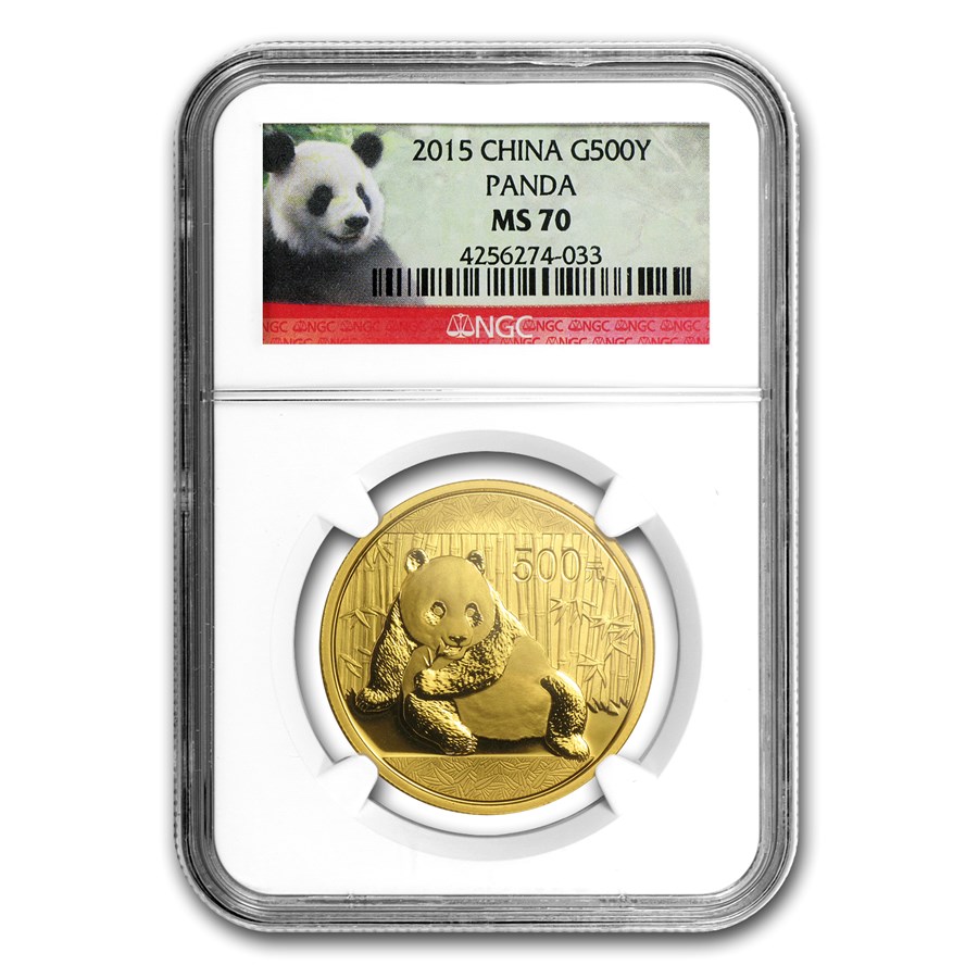 2015 China 1 oz Gold Panda MS-70 NGC
