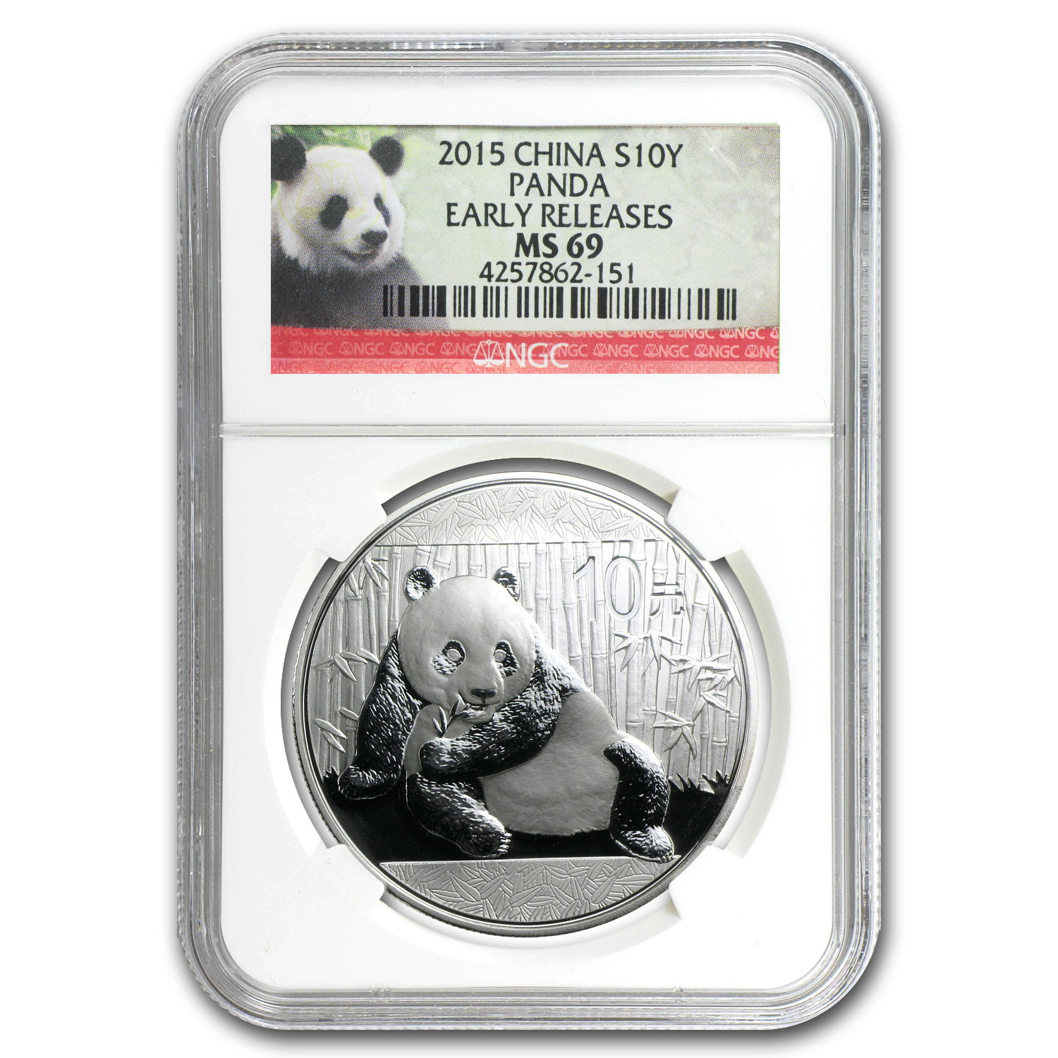 China 2015 Panda 1 oz Silver NGC MS69 SKU#6470 