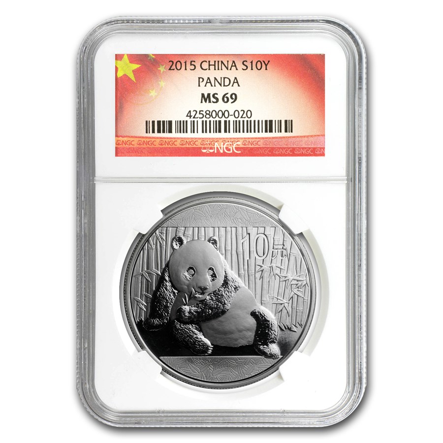 2015 China 1 oz Silver Panda MS-69 NGC