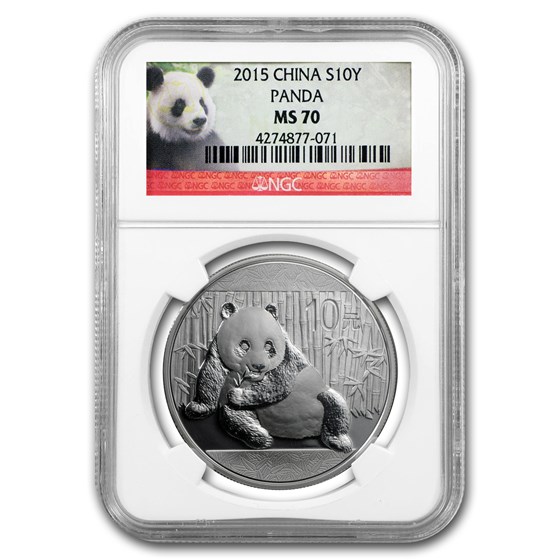 2015 China 1 oz Silver Panda MS-70 NGC 2015 China 1 oz Silver Panda MS-70 NGC