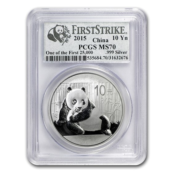 2015 China 1 oz Silver Panda MS-70 PCGS (FirstStrike®) 2015 China 1 oz Silver Panda MS-70 PCGS (FirstStrike®)