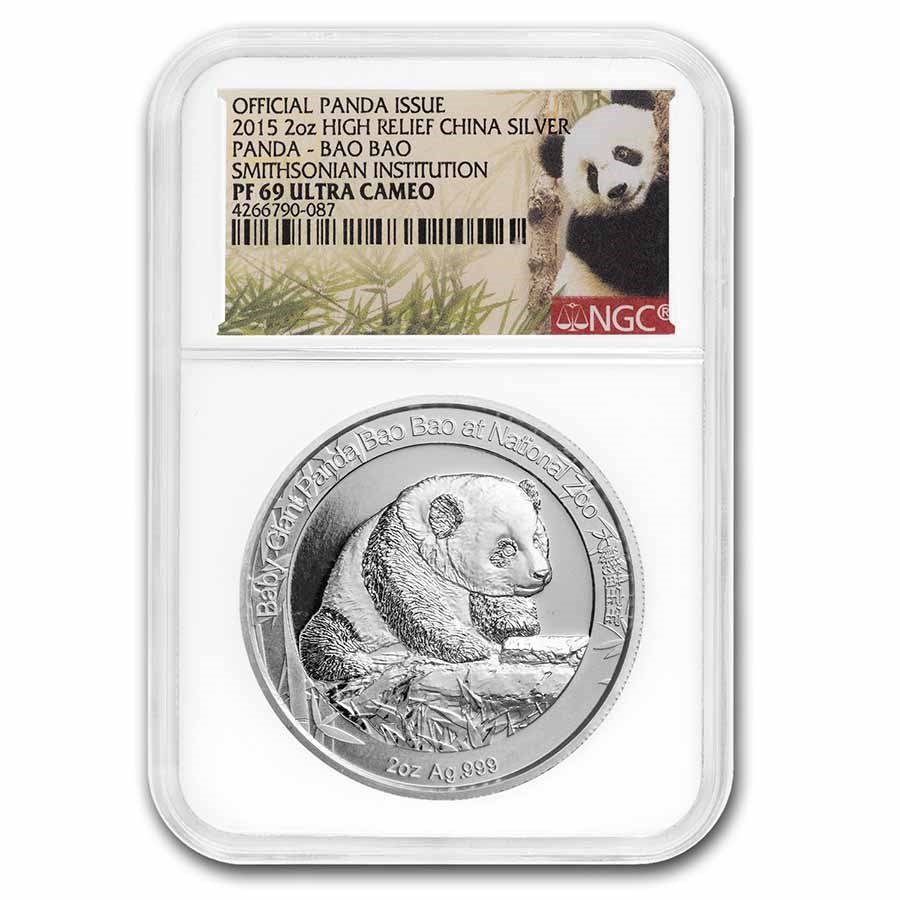 2015 China 2 oz Proof Silver Panda PF-69 NGC (Bao Bao)