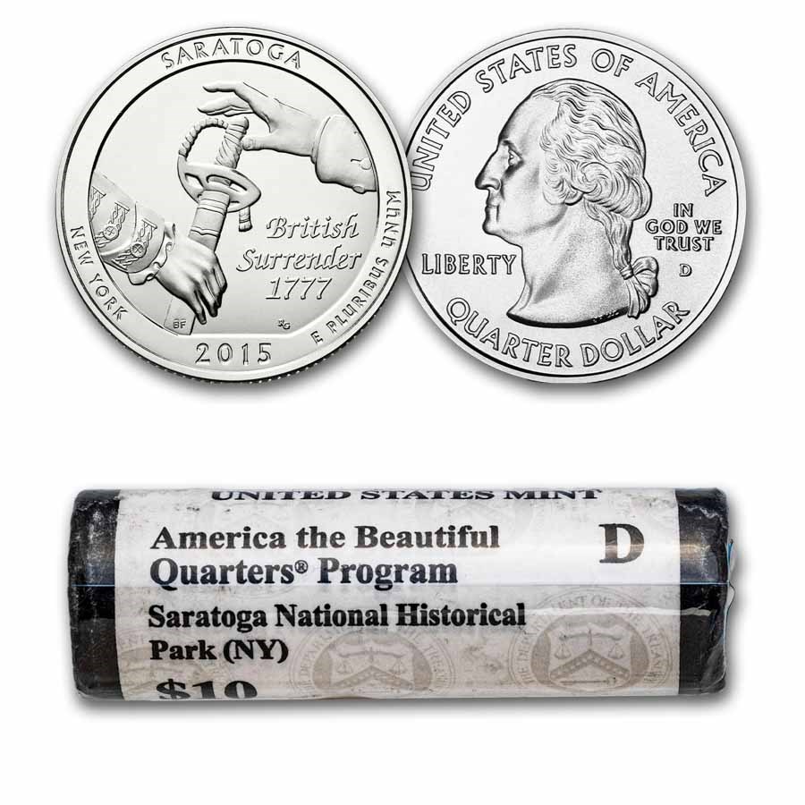 2015-D ATB Quarter Saratoga National Park 40-Coin Roll BU