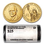 2015-D Dwight Eisenhower 25-Coin Presidential Dollar Roll