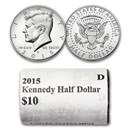 2015-D Kennedy Half Dollar 20-Coin Roll BU (Mint Wrapped)
