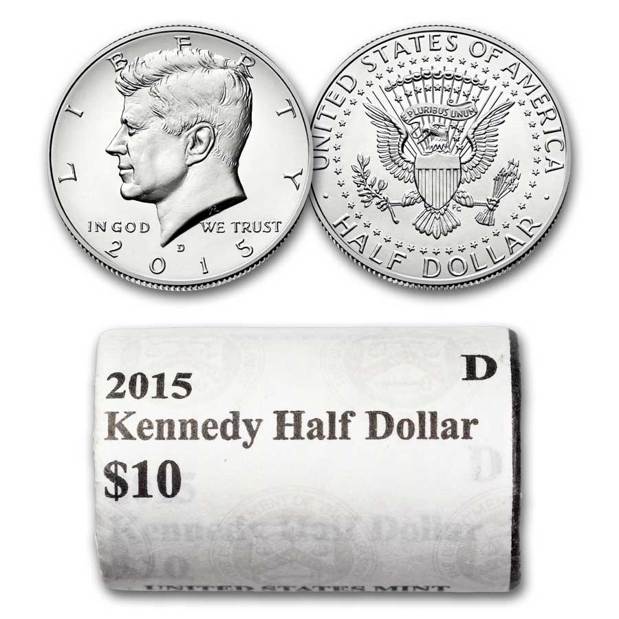 2015-D Kennedy Half Dollar 20-Coin Roll BU (Mint Wrapped)