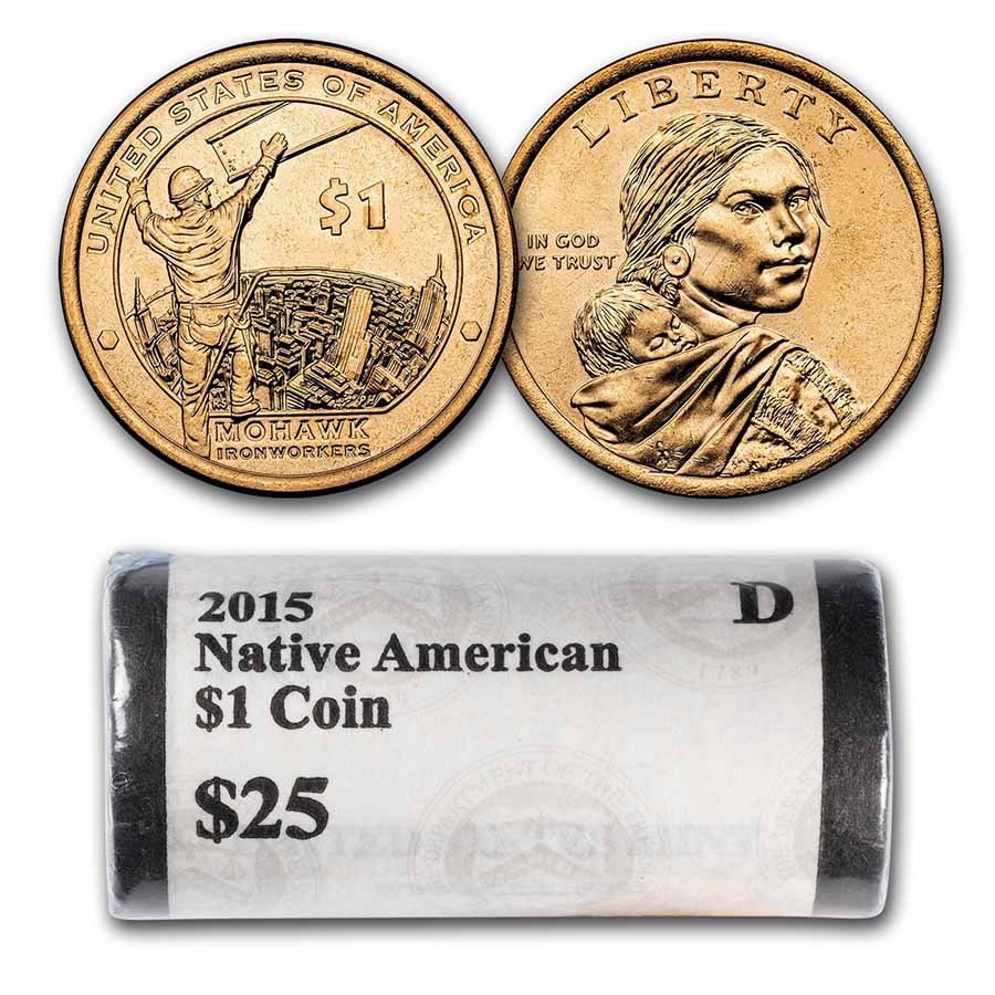 2015-D Native Amer $1 - Mohawk Ironworkers (25 Coin Mint Roll) BU