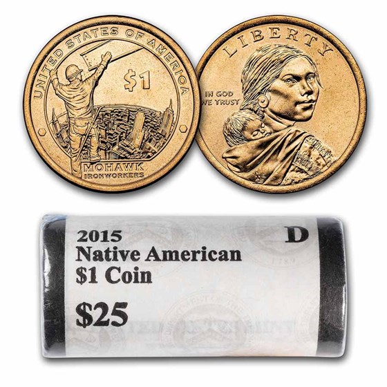 2015-D Native Amer $1 - Mohawk Ironworkers (25 Coin Mint Roll) BU 2015-D Native Amer $1 - Mohawk Ironworkers (25 Coin Mint Roll) BU