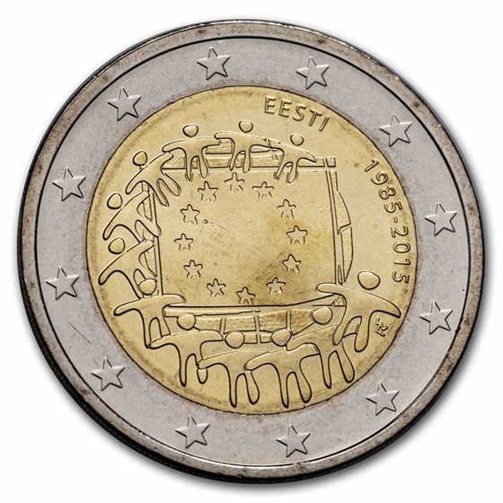2015 Estonia 2 Euro EU Flag BU 2015 Estonia 2 Euro EU Flag BU
